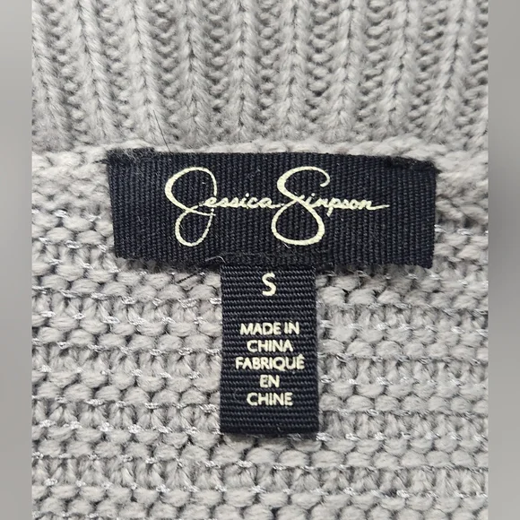 Jessica Simpson Gray Cold Shoulder Sweater - Picture 3 of 4